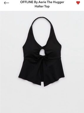 Aerie Offline the hugger Women’s Black Halter Tie-Front Tank Top